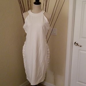 Sleeveless white dress